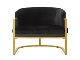 Modern Accent Chair Cozy Armchair Upholstered Reading Chair with Gold Metal Frame Living Room, N763P360688B