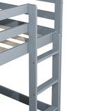 Solid Wooden, Solid Rubber Wooden Twin over Twin Loft Bed with Ladder, with Bed Platform of W504P191663