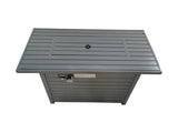 25'' H x 42'' W Steel Propane Outdoor Fire Pit Table with Lid B120142401