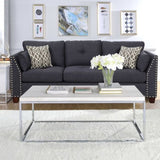 Light Oak and Chrome Coffee Table with Open Base B062P209117