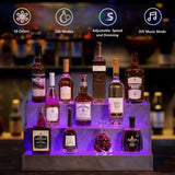 LED Lighted Liquor Bottle Display Shelf, 24 Inch Bar Display Shelf, DIY Illuminated Bottle Shelf W2178P163147