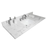Montary 43x22 bathroom stone vanity top engineered stone carrara white marble color with rectangle W50921982
