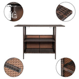 ZNTS Modern Stylish And Beautiful Bar Table Brown Gradient 15049020