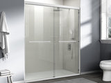 44-48 in. W x 72 in. H Double Sliding Shower Door, Semi-frameless Bathroom Sliding Door with 1/4
