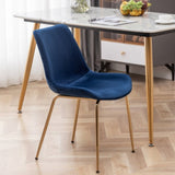 Aufurr Modern Velvet Dining Chair, Set of 2, Blue T2574P164537