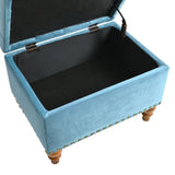 Square velvet upholstered Ottoman with storage space, hidden support hinges with easy to open top, W2941P242272