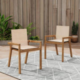 BELFAST DINING CHAIR,Set of 2,Teak Frame Beige Textile N762P240699A