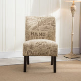 Capa Chalkboard Light Print Fabric Armless Contemporary Accent Chair T2574P164262