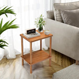 2 Tier Wood End Table, Outdoor Side Table with Storage Shelf, Small Patio Coffee Table, Weather 92772875