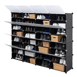 ZNTS 8-Tier Portable 64 Pair Shoe Rack Organizer 32 Grids Tower Shelf Storage Cabinet Stand Expandable 65115046