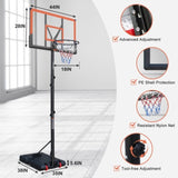 Basketball Hoop 5.73-10FT Height Adjustable Portable Basketball Goal for Indoor Outdoor Basketball W2031P268879