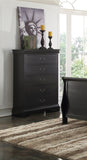 Elegant Bedroom 1pc Chest Of Drawers Black Color Drawers Tall Chest Plywood Furniture B011P238911