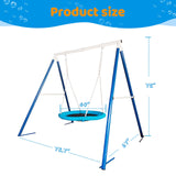 ZNTS Metal Swing Stand With Saucer Outdoor Playground Metal Swing Set For Kids Outdoor Play Equipment W1262P168479