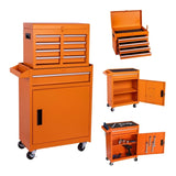 Tool Chest, 5-Drawer Rolling Tool Storage Cabinet with Detachable Top Tool Box, Liner, Universal W2660P262046