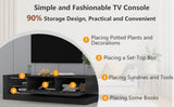 TV Console with Storage Cabinets, Full RGB Color 31 Modes Changing Lights Remote RGB LED TV Stand, W1701105064