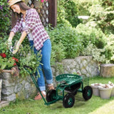 Rolling Garden Work Seat with Wheels, Garden Scooter with 360 Degree Swivel Seat Extendable Handle 82937416