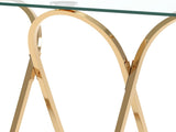 43.3" Modern Tempered Glass Console Table with Ring-Shaped Frames, Metal Frame and Clear Tempered W757P509978