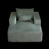 62.5-Inch Corduroy Sponge Sofa Lounge Chair,No Assembly Required,Fluffy Modern Sleeper Chair for W834P206044