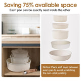 9Pcs Nonstick Cookware Set Kitchen Pots and Pans Set With Detachable Handles Tempered Glass Lids 85120583