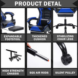 Gaming Computer Chair with Wheels, Adjustable Height Pu Leather Gamer Chair Office Desk 00390167