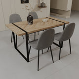 59" MDF light wood table and modern chair set of 4 pieces, medieval wooden kitchen 15243122