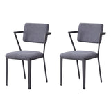 Grey and Gunmetal Open Back Dinning Chairs B062P186531