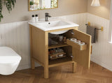 18" Bathroom Cabinet with Storage, Small Space Solution with Ceramic Sink, Adjustable Shelf, N710P426321P