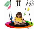 40 Inch Saucer Tree Swing, 600lbs Heavy-Duty Round Swing with Galvanized Steel Frame, Textilene 86745877