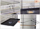 30.5'' Metal Cage with Wood Perches for Small birds, Black 82093421