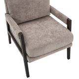 Kelly Mid-Century Modern Chenille Upholstered Accent Armchair, Grey T2574P240947