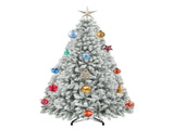 6 ft Pre-lit Snow Flocked Artificial Christmas Tree with 880 Branch Tips, Green 93187612