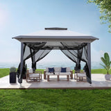 2' x 12' Outdoor Pop-up Canopy with 4 Sidewalls Grey 34420870