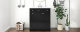 ZNTS 30-Inch Black Bathroom Vanity with Ceramic Sink Combo, Abundant Storage Cabinet - 2 Soft-close Doors WF532032AAB