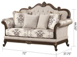 Gloria Traditional Style button tufted Loveseat Ivory B009139092
