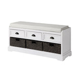 U_STYLE Homes Collection Wood Storage Bench with 3 Drawers and 3 Baskets WF323641AAK