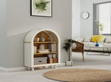 Arched Small Bookcase,Arched Storage Cabinet,Wooden Modern Arched Top Bookshelf 3 Shelves,White 11796895