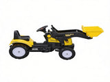 Yellow Kids Pedal-Powered Ride-On Excavator Go Kart with Working Front Loader Digger Outdoor Play 31428303