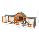 ZNTS Large Wooden Rabbit Hutch Indoor and Outdoor Bunny Cage with a Tray and Runs for Small Animals, W2181P155336