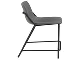 Grey and Black Counter Height Stools with Footrest B062P145615