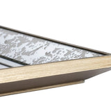 24" x 24" Antique Silver Square Mirror with Floral Accents, Decorative Display Tray, Hanging Mirror, W2078124349