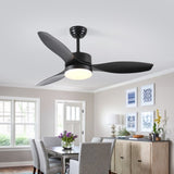 ZNTS 52 inch Indoor/Outdoor Ceiling Fan with LED Select Light Kit - Black 22880690