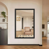 60"x40" Oversized Modern Rectangle Bathroom Mirror with Black Frame Decorative Large Wall Mirrors W708P297675