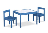 Gibson 3-Piece Dry Erase Kids Table & Two Chair Set, Dark Blue B022P174724