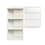L Shaped Computer Desk with Drawers, Modern Corner Home Office Desk with Reversible Storage Cabinet, W331P286247