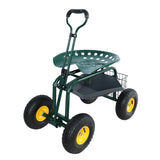 ZNTS Garden trolley Rolling work chair with wheels, garden stool for planting, 360 degree swivel seat, W227P207221