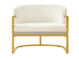 Modern Accent Chair Cozy Armchair Upholstered Reading Chair with Gold Metal Frame Living Room, N763P360688A