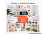 3-Tier Desktop Bookshelf with Grid Design, White Countertop Storage Organizer for Desk, Metal 75829559