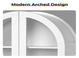 Arched Ceiling 2 Glass Doors 3 Shelves Bathroom Vanity MDF Melamine-Faced Bathroom Vanity with Towel 76866959