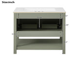 30-Inch Green Bathroom Vanity with Ceramic Sink and Versatile Storage - Ideal for Small Bathrooms WF325888AAF