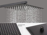 Matte black shower system 12 inch Brass Bathroom Deluxe rain mixed shower combination set wall KE-3803-BN